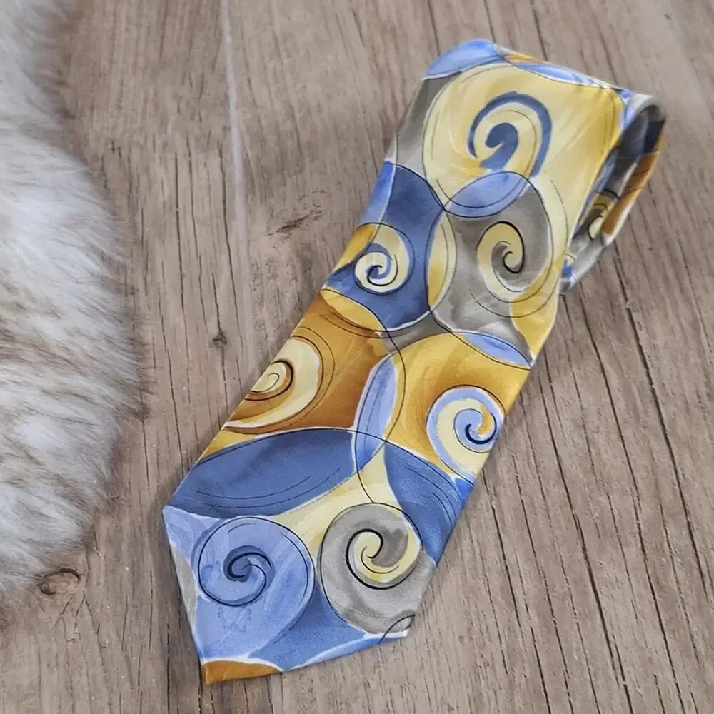 J. Garcia 100 % Silk Emerging Elephant Collection 53 Swirl Tie #1037